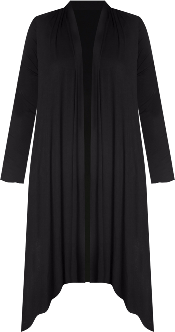 Women's Plus Size Extra Long Open Front Cardigan