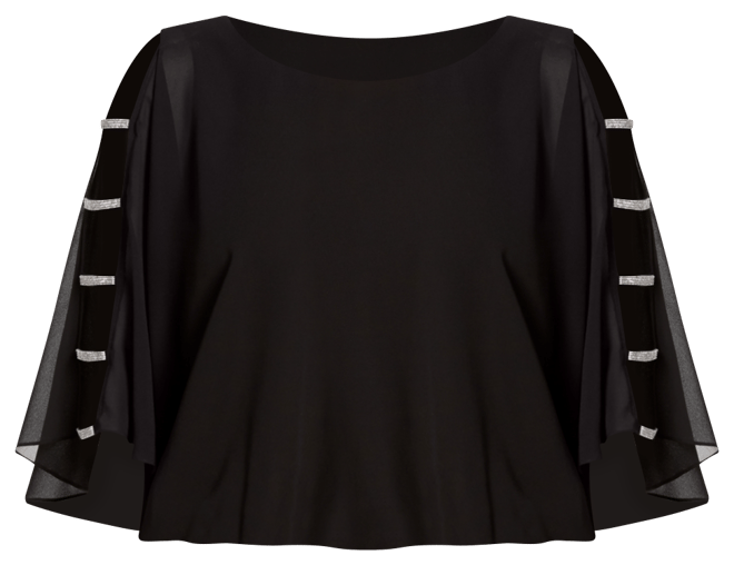 Embellished-Sleeve Top