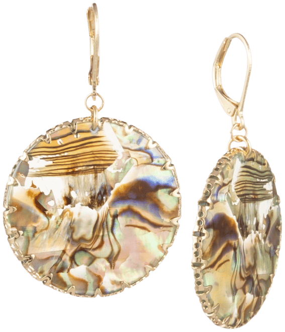 Gold-Tone Disc Drop Earrings