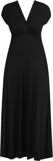 Cap Sleeve V Neck Maternity Maxi Dress