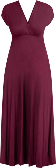 Cap Sleeve V Neck Maternity Maxi Dress