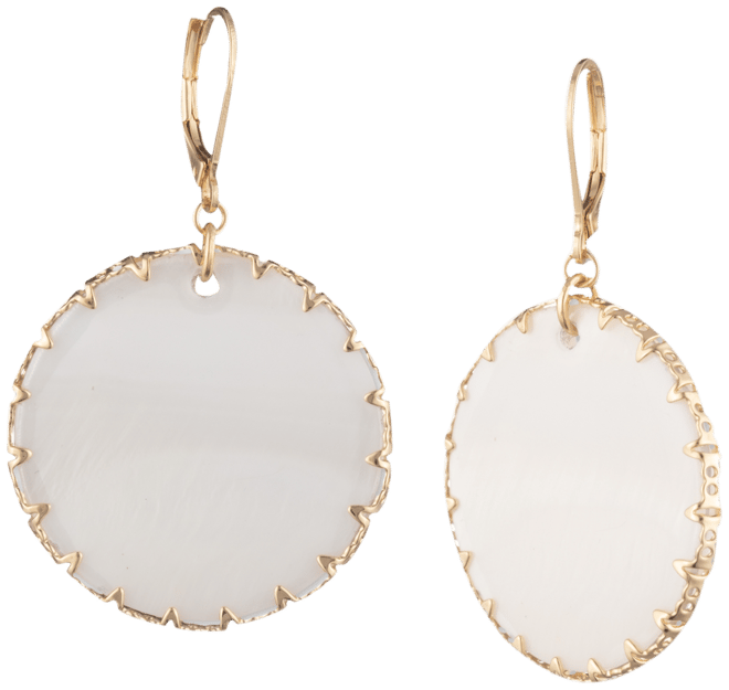 Gold-Tone & Colored Disc Drop Earrings