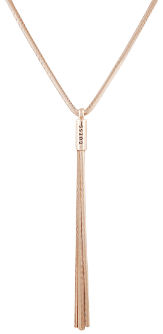 Gold-Tone Logo & Tassel Snake-Chain Lariat Necklace, 28" + 2" extender