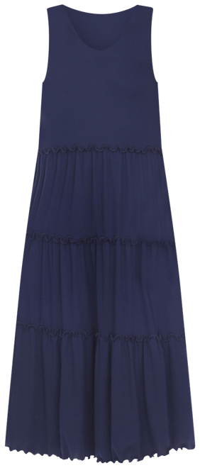 Women's Scoop Neck Tiered Midi Dress