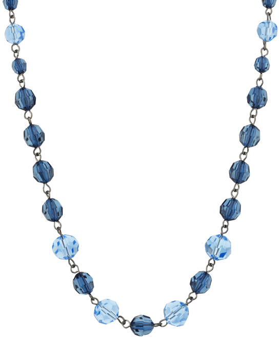 Black-Tone Beaded Single Strand Necklace