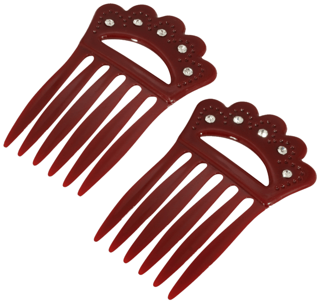 Women's Plastic with Clear Crystal Double Hair Comb