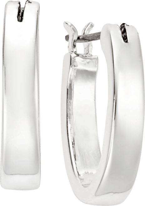 Medium Oval Hoop Earrings 1/2"