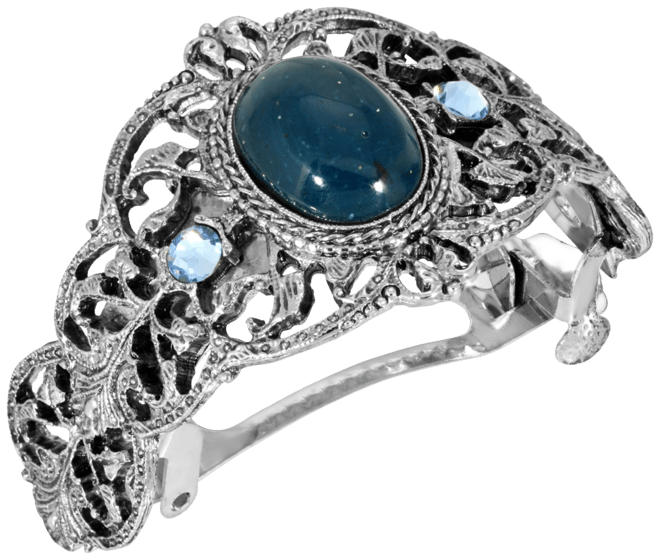 Women's Silver-Tone Oval Crystal Ponytail