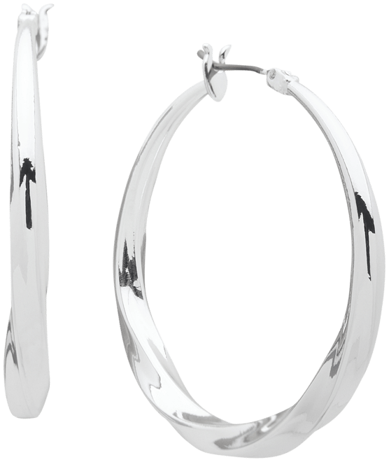 Medium Twist Hoop Earrings, 1.5"