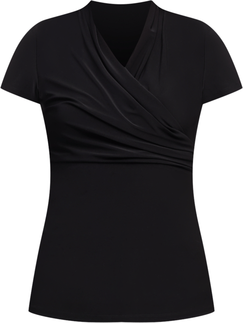 Petite Draped Surplice Blouse, Created for Macy's