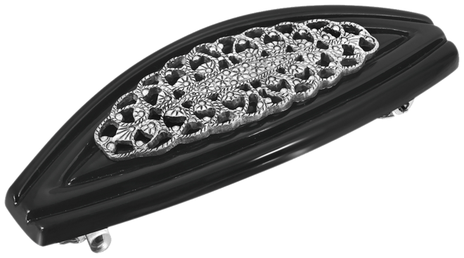 Women's Silver-Tone Filigree Hair Barrette