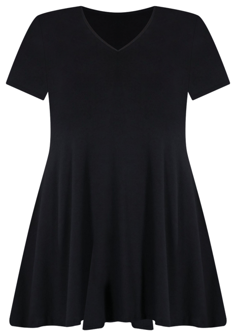 Plus Size Short Sleeve V-Neck Tunic Top