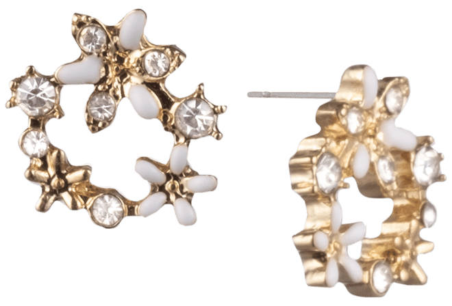Crystal Flower Open Stud Extra Small Earrings