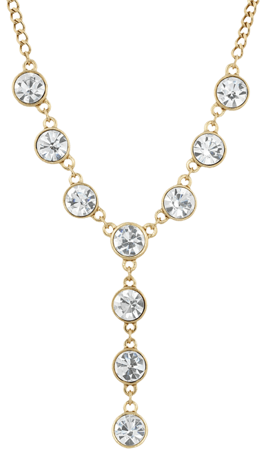 Gold-Tone Crystal Y-Necklace