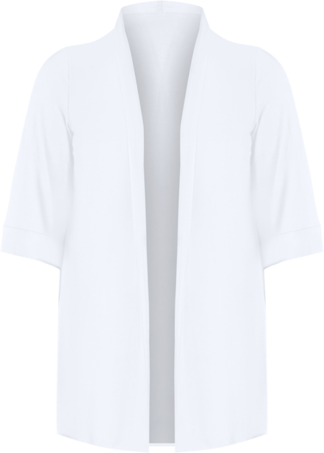 Plus Size Elbow Length Open Front Cardigan Sweater