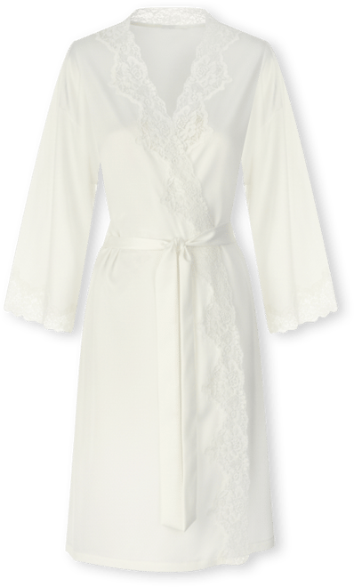Lauren Ralph Satin Lauren Lace-Trim Wrap Robe Lingerie