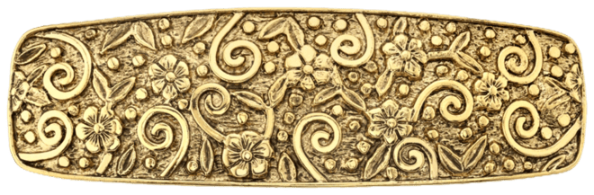 Gold-tone Floral Etched Hair Barrette