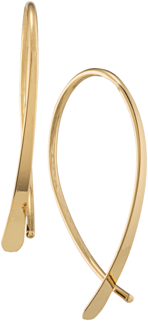 Sculptural Threader Small Hoop Earrings, 1"