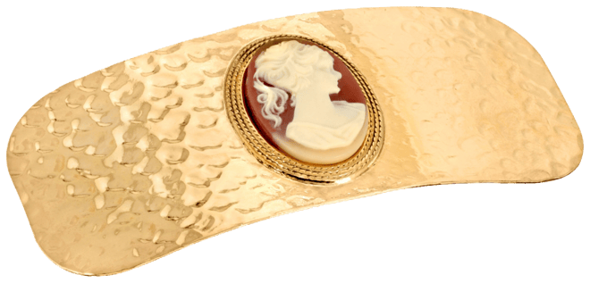 Women's Gold-Tone Carnelian Faux Cameo Hair Barrette