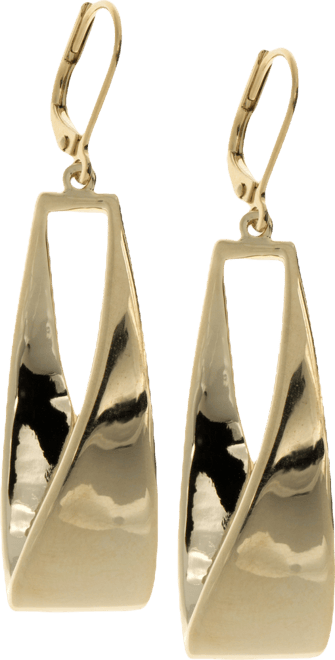 Twisted Metallic Drop Hoop Earrings