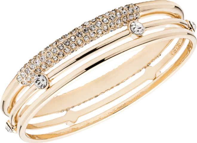 Gold-Tone 3-Pc. Set Crystal Bangle Bracelet, Created for Macy's