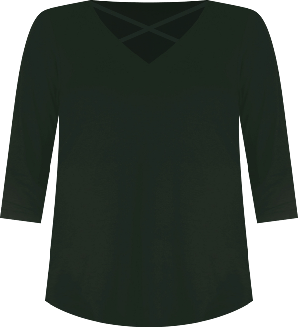 Women's Plus Size Criss Cross Detail Tunic Top