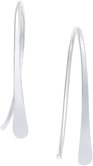 Sculptural Threader Small Hoop Earrings, 1"