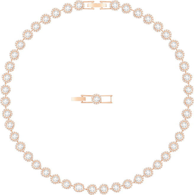 Rose Gold-Tone Crystal Halo All-Around Collar Necklace