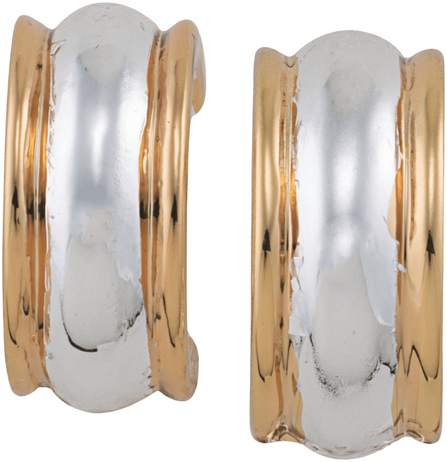 Two-Tone Hoop Clip-on Earrings