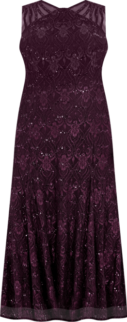 Plus Size Sequin Lace Gown