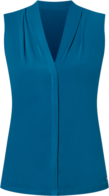 Gathered V-Neck Sleeveless Top