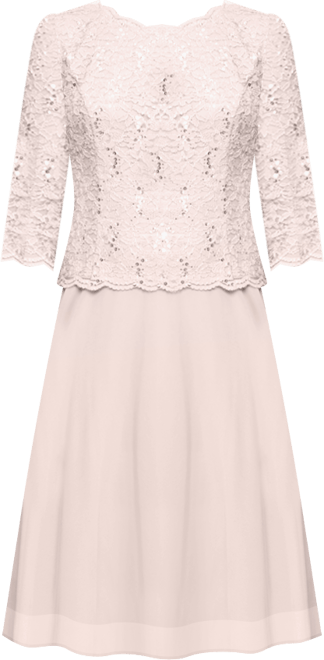 Sequined Lace Contrast Dress