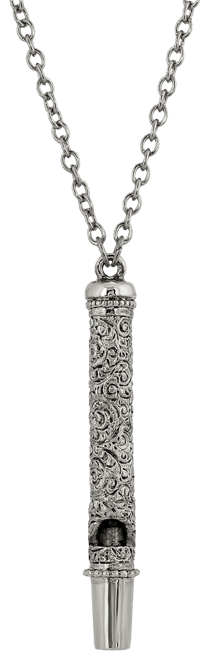 Pewter Whistle Pendant Necklace