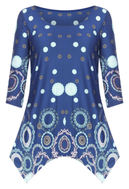 Plus Size Erie 3/4 Sleeve Tunic Top