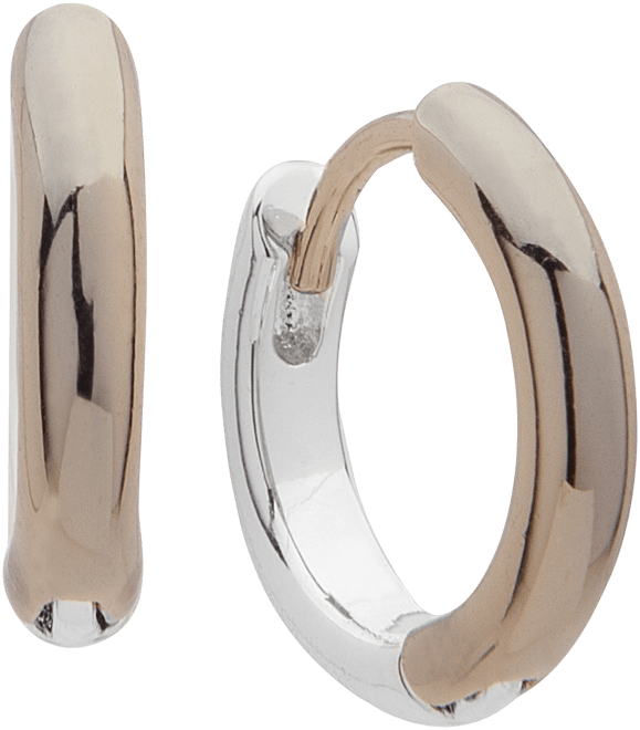 Two-Tone Huggie Small Hoop Earrings s