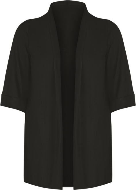 Plus Size Elbow Length Open Front Cardigan Sweater