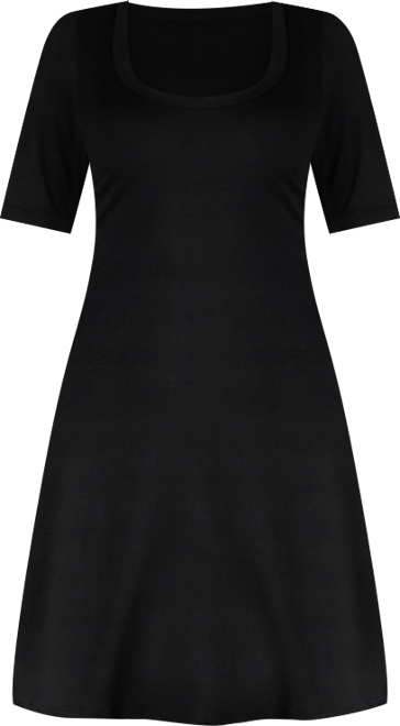 Women's A-Line Dress with Elbow Length Sleeves