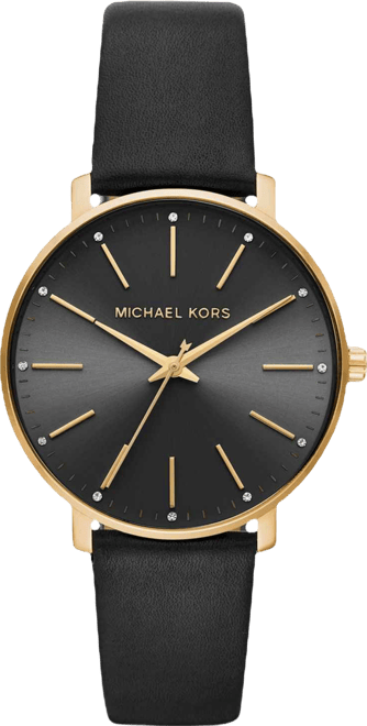 Women's Pyper Black Leather Strap Watch 38mm