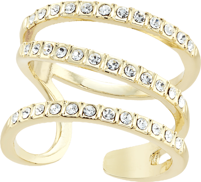 Gold-Tone Triple Band Pave Statement Ring, Created for Macy's