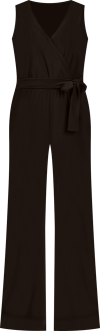 Petite Surplice Belted Wide-Leg Jumpsuit