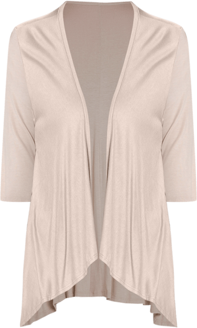 Plus Size Elbow Length Sleeve Open Cardigan