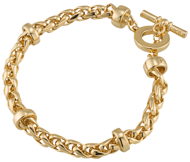 Lauren Ralph Lauren Gold-Tone Heavy Chain Toggle Bracelet - Macy's