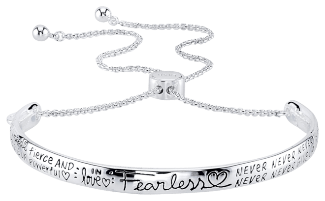 "Fearless" Silver Plated Adjustable Bolo Bracelet