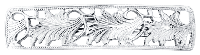 Silver-Tone Barrette with Leaf Motifs