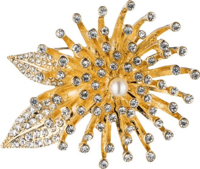 Gold-Tone Crystal Flower Burst Pin, Created for Macy's