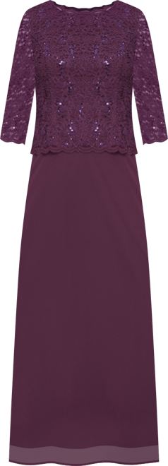 Petite Sequin Lace Gown