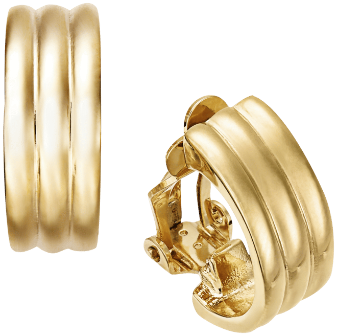 Lauren Ralph Lauren Gold-Tone Ribbed Hoop Clip-On Earrings