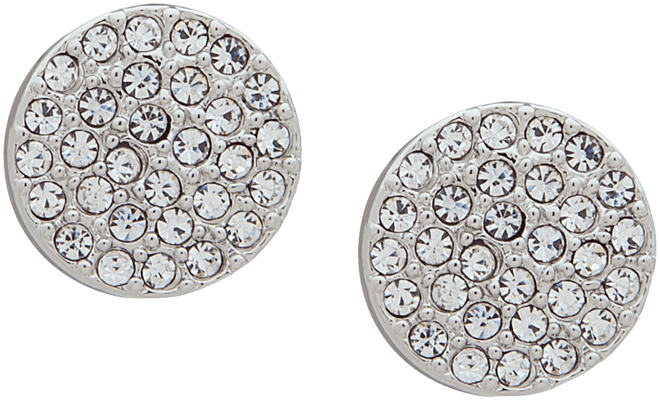 Pave Disc Stud Earrings