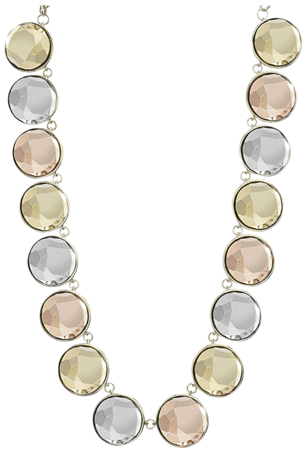 kensie Gold-Tone, Rose Gold-Tone and Silver-Tone Circle Stone Necklace -  Macy's