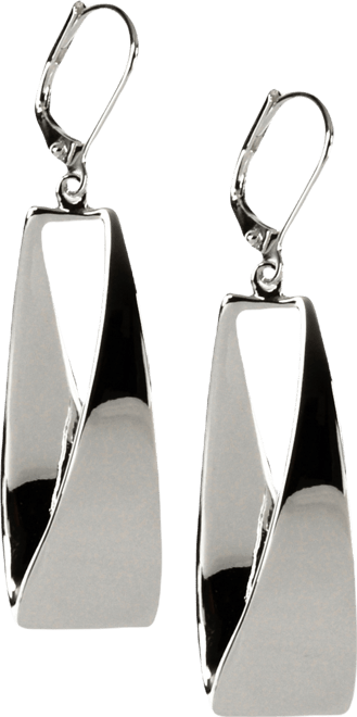 Twisted Metallic Drop Hoop Earrings